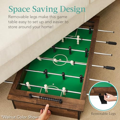 Best Choice Products 40in Tabletop Foosball Table, Compact Mini Arcade Table Hand Soccer for Kids and Adults, Home, Game Room w/ 2 Balls - color: Gray