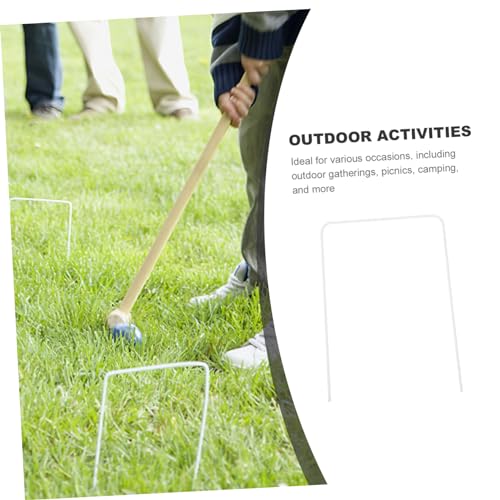 Happyyami 9pcs Heavy Duty Croquet Wickets Replacement Iron Gateball Accessories Lawn Game Toy