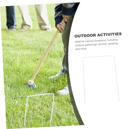 Happyyami 9pcs Heavy Duty Croquet Wickets Replacement Iron Gateball Accessories Lawn Game Toy