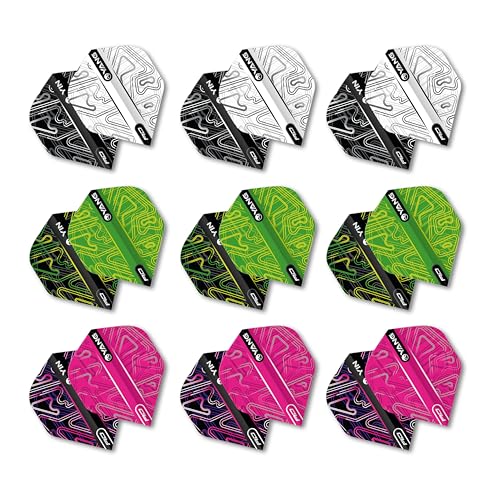 RED DRAGON Yin Yang Double Sided Dart Flights 3 Sets Per Pack (9 Dart Flights in Total) - color: Selection Pack
