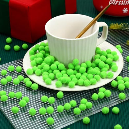 SEPGLITTER 1000 Pcs Mini Christmas Light Green Pom Poms Balls for Crafts | 1cm Mini Size, Green Puff Balls, DIY Crafts Making, Handmade Projects, Christmas St. Patricks Party Supplies Decorations - style: Green Style