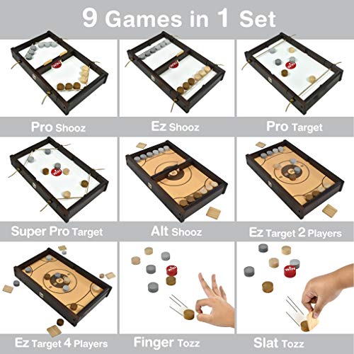 Shooz n TOZZ: Wooden Multi Tabletop Indoor Portable Board Games for Kids and Family - style: SHOOZ n TOZZ Standard