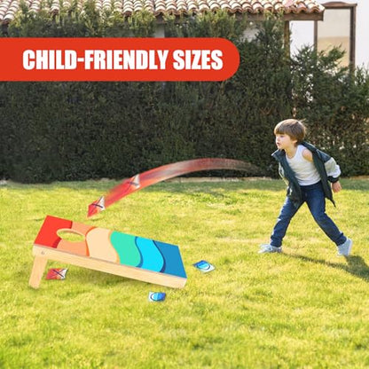 Portable 2 ft x 1 ft Cornhole Game Set with 8 Bean Bags and 1Carry Bag Excellent for Indoor & Outdoor Play – Fun Filled Cornhole Sets
