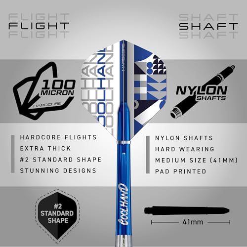 RED DRAGON Game On Professional Player Series Steel Tip Darts Set - Stainless Steel Darts with VRX Shafts & Flights - Available in Iceman, Coolhand & Snakebite Styles - style: Coolhand