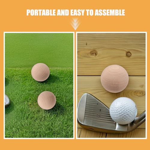 6pcs Natural Wood Croquet Balls for Family Outdoor Games Smooth Unfinished Wooden Spheres for DIY Crafts & Backyard Fun Activities