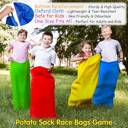 LINAYE Field Day Games Outdoor Activities, Carnival Lawn Yard Picnic Family Reunion Games Tug of War Rope Sack Race Bags for Adults and Kids Ring Toss Egg and Spoon 3 Legged Race for Birthday Party