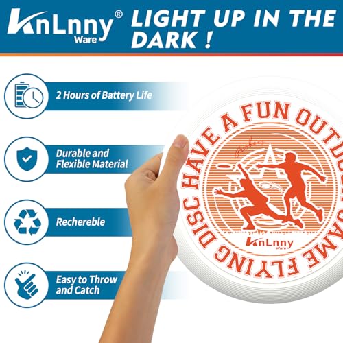 KnLnny Ware LED Flying Disc for Outdoor Games - color: White-with Light