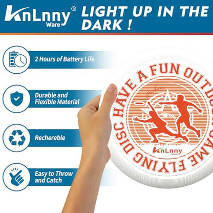 KnLnny Ware LED Flying Disc for Outdoor Games - color: White-with Light