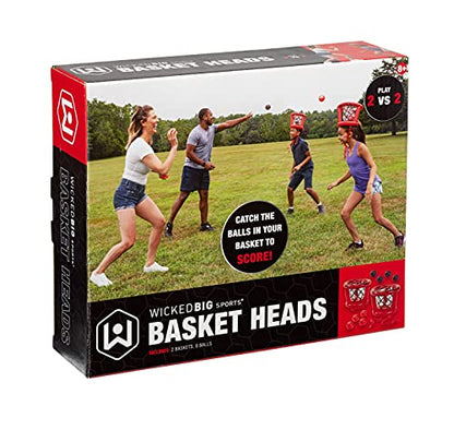 Sports Inflatable Basket Heads, Funny Basketball or Toss Game for Outdoor or Indoor Play, Red (1913)