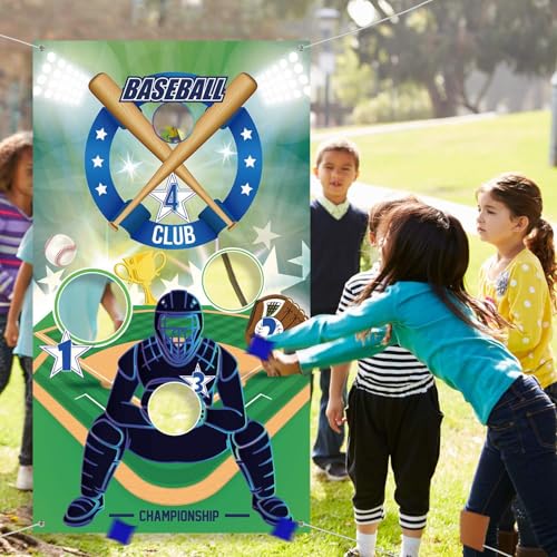 Baseball Toss Games with 3 Bean Bags, Indoor Outdoor Bean Bag Toss Game for Children and Adults Sport Theme Party Decorations Supplies