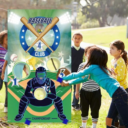 Baseball Toss Games with 3 Bean Bags, Indoor Outdoor Bean Bag Toss Game for Children and Adults Sport Theme Party Decorations Supplies