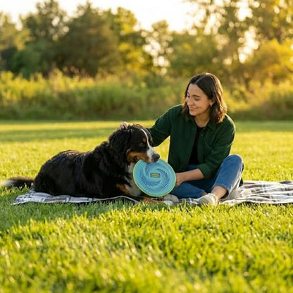 Outward Hound FlyFetch Disc Dog Toy, Aerodynamic for Fetch, Lightweight Foam & Durable Rubber, Floats in Water, All Breeds, 8.3" - color: Disc Blue