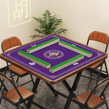 Mahjong Mat, Non-Slip Noise Reducing Game Mat, 31.5 Inch Mahjong Table Mat,Mahjong Mat with Cloth Bag and Carton Storage,Suitable for Mahjong, Dominoes, Solitaire and Other Games. (Purple) - color: Purple