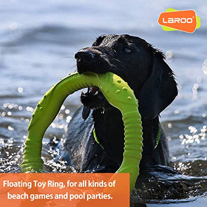LaRoo Dog Flying Ring Toys, Floating Flying Disc Toys, Summer Pet Training Outdoor Durable Chew Toys for Medium and Large Dogs (Medium Green/22cm) - color: Green-M