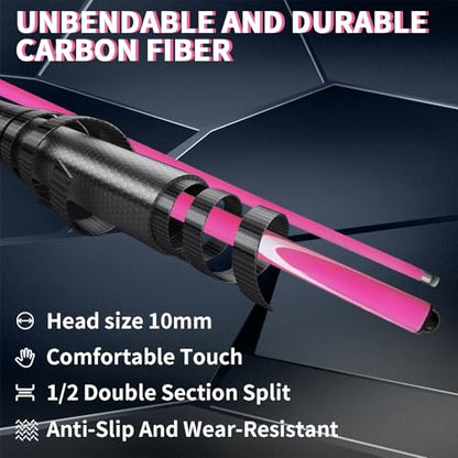 Carbon Fiber Pool Cue Stick 9.5mm Low Deflection Billiard Cue Stick Professional Snooker Cue for Home Bars Pool Halls, Pink1 - color: Pink1