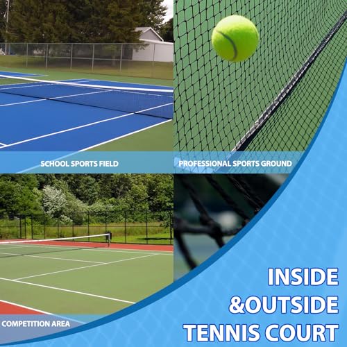 Tennis Net Outdoor Heavy Duty Professional Tennis Court Net Replacement Portable Tennis Net Nylon for Standard Tennis Courts [Includes 2 Fiberglass Dowels] - style: black&white