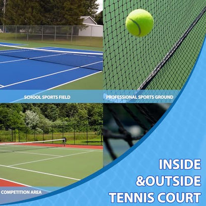 Tennis Net Outdoor Heavy Duty Professional Tennis Court Net Replacement Portable Tennis Net Nylon for Standard Tennis Courts [Includes 2 Fiberglass Dowels] - style: black&white
