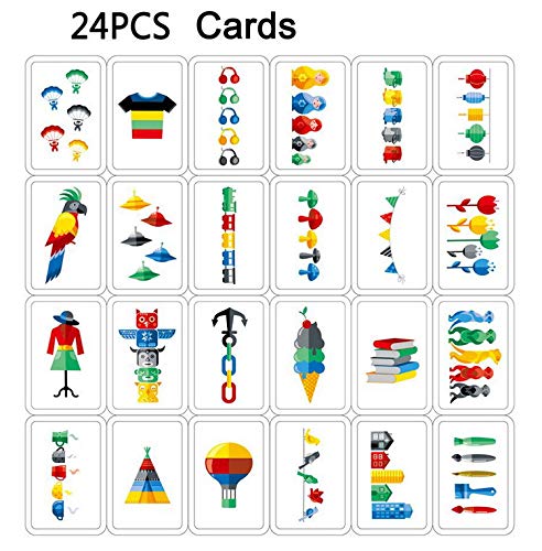 Quick Cups Games for Kids Intellectual Flying Stack Cups,Stacking Cups Games Parent-Child Interactive Game with 24 Picture Cards, 30 Cups