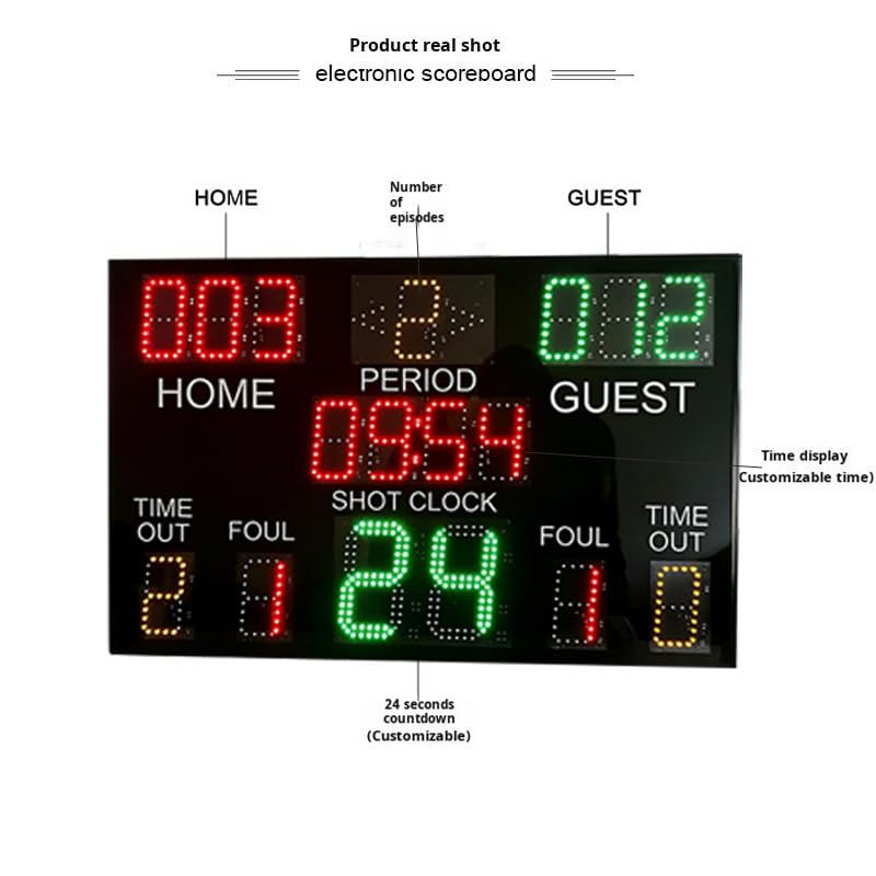 Wireless Basketball Game Electronic Scoring Board 24-Second Timer Integrated Basketball Match Electronic Scorer