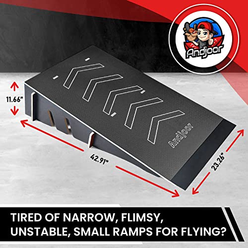 Kids Jumping Ramp for Skateboard, Bike, Scooter, BMX, RC Car and Dirt Bike, 42.91 in, Black - color: Black, size: L300