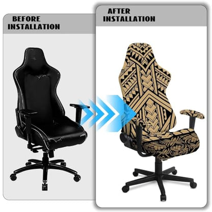Boho Brown Aztec Gaming Chair Covers Slipcovers Scratch Resistant Non Slip Washable Slipcover for Office & Rotating Chairs Soft Breathable Computer Chair Cover with Armrest Covers for Gamer - color: Boho Brown Aztec