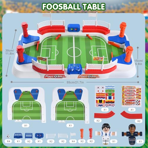 WeeHomm 2-in-1 Play Soccer Board Game for Kids, Foosball Figures PK, Foosball Table for Kids 8-12, Soccer Toys for Boys, Tabletop Football Game, Birthday Gifts for 4-10 Years Old