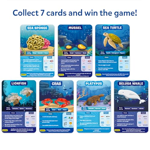 Skillmatics Guess in 10 Underwater Animals, Perfect for Boys, Girls, Kids, and Families Who Love Card Games, Toys, Board Games, Gifts for Ages 8, 9, 10 and Up - style: 9. Underwater Animals