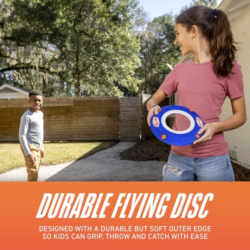 Nerf Kids Soft Flying Disc - Sonic Slinger Indoor + Outdoor Flying Disc Toy for Kids - 11" Inch - Super Lightweight Construction for Indoor + Outdoor Use - Howls When Thrown