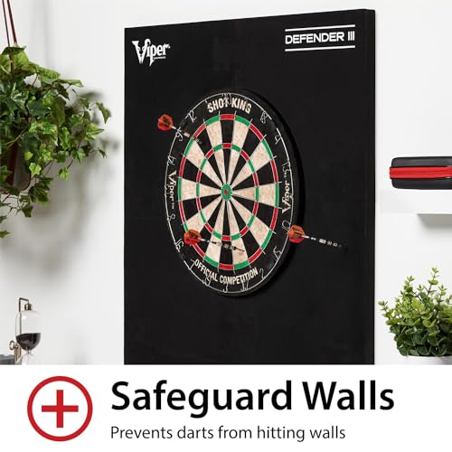 Viper Defender III Extended Length Dartboard Surround Wall Protector, Fits 17.75" and 18" Bristle Dartboards, Compression-Fit Easy Mounting, 45" H x 32" W x 1" Thickness - color: Yellow