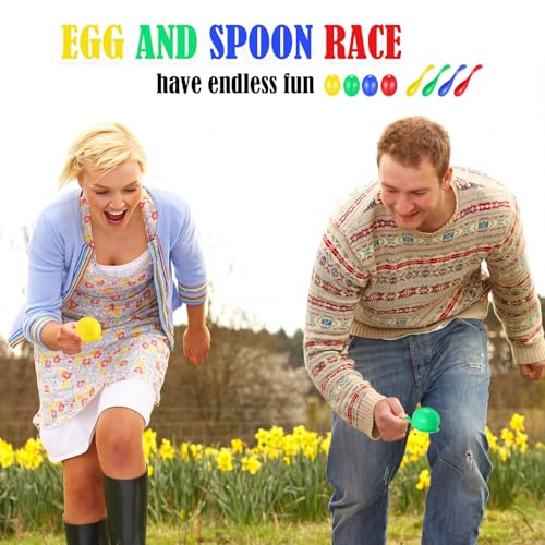 12 Pcs Summer Potato Sack Race Bags Outdoor Lawn Game with Egg and Spoon Running Game, 3 Legged Relay Race Band Carnival Play Outside Backyard Field Day Birthday Party Plays for Adult, Family, Company