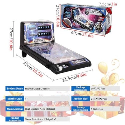 Electronic Table Pinball Machine, Portable Pinbafall Game Toys with Scoreboard, LED Light and Sound Effects, for 4 Year Olds Plus Great Christmas