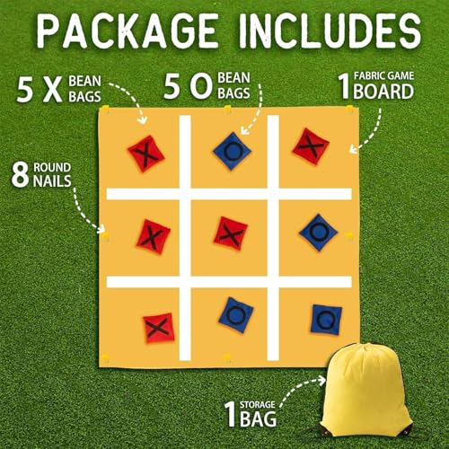 Bean Bag Toss Game, Interactive Carnival Toy, 35.83x35.83x0.79 Inches Set with Outdoor Use, Can Toss Aid, Family Party Prep with Easy Handling, Home Accessories for Camping Yard Garden Backyard Beach