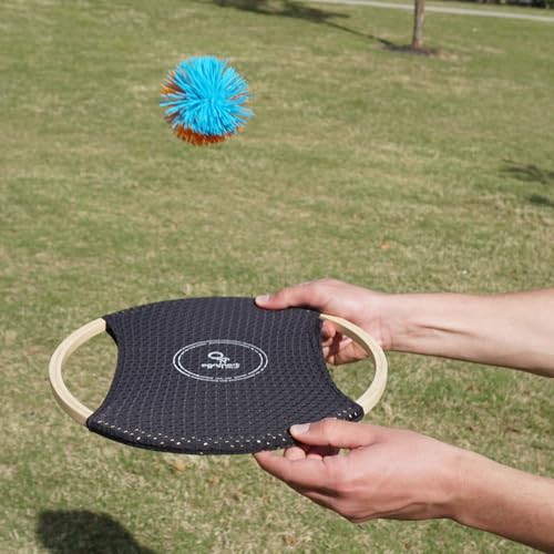 OgoSport Bamboo Disk Set - OgoSoft Rubber Ball - Outdoor Bouncy Ball Disk Outdoor Game for Beach & Lawn - Throw, Toss & Catch - Kids & Adults Ages 8 and Up