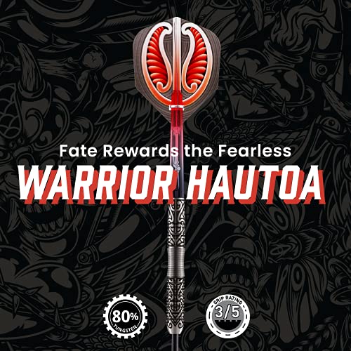 Shot! Darts Warrior Hautoa Professional Tungsten Throwing Dart Set - Soft Tip, Designed Flights for Women & Men