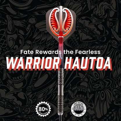 Shot! Darts Warrior Hautoa Professional Tungsten Throwing Dart Set - Soft Tip, Designed Flights for Women & Men