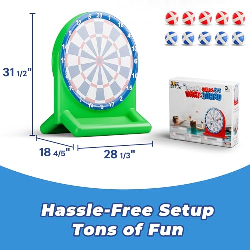 iPlay, iLearn Kids Fun Pool Toys, Inflatable Dart Board Water Games, Swimming Pool Floats, Beach Yard Outdoor Play, Backyard Party Birthday Gift for 6 7 8 9 10 12 Years Old Boys Girls Teen Adult-Green