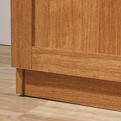 Sauder Storage Cabinet, Highland Oak Finish - color: Highland Oak