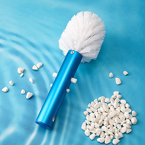 Patelai Corner and Step Pool Round Brush, Pool Step Corner Brush, 180 Degree Rotation Handle Scrub Brushes for Inground and Ground Swimming Pools, Spa, Hot Tub, Standard Poles Connection(1 Piece)