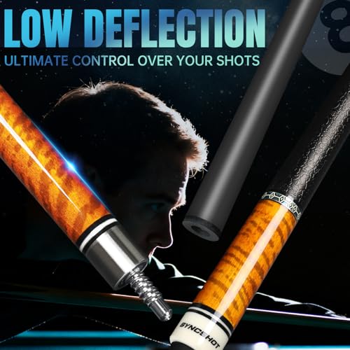 Carbon Fiber Pool Cue Stick 58" Professional Pool Sticks for Adults Full Carbon Technology Tacos De Billiar Low Deflection Billiard Pool Table Cues 3 Colors Available - color: pool cues orange set