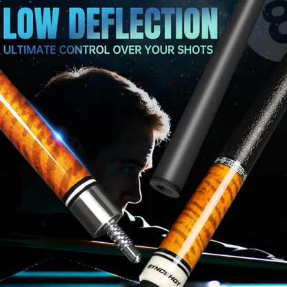 Carbon Fiber Pool Cue Stick 58" Professional Pool Sticks for Adults Full Carbon Technology Tacos De Billiar Low Deflection Billiard Pool Table Cues 3 Colors Available - color: pool cues orange set