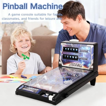 Tabletop Pinball Game - Retro Arcade Machine with Lights, Sounds and Scoreboard, 1-2 Player Mini Pinball for Ages 4+