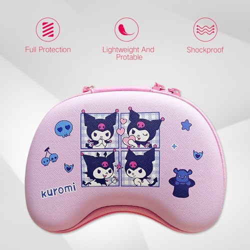 PERFECTSIGHT Carrying Travel Storage Case Compatible with Switch Pro Controller, PS5/ PS4 Controller, Xbox Controller, Portable Compact Hard Shell Protective Cover Bag,Kk - color: Pink