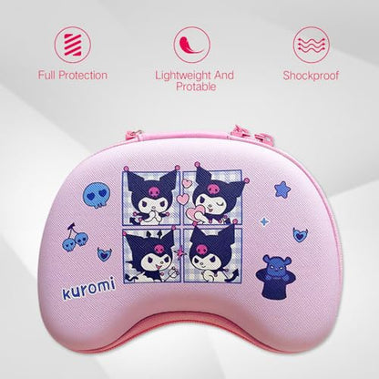 PERFECTSIGHT Carrying Travel Storage Case Compatible with Switch Pro Controller, PS5/ PS4 Controller, Xbox Controller, Portable Compact Hard Shell Protective Cover Bag,Kk - color: Pink