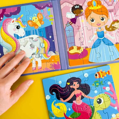 QUOKKA Magnetic Toddler Puzzles Ages 2-4 – 20 Pieces Kids Puzzles Ages 3-5 – Travel Games and Toys for Kids 4-6 Girls – Car Airplane Road Trip Activities with Unicorn, Princesses, Fairies and Mermaids - style: 7. UNICORN 20 PCS