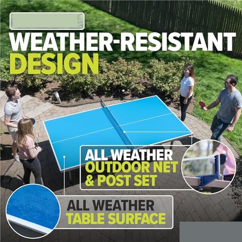 Table Tennis Table Tennis Table with Waterproof Net Set - Quick Assembly Aluminum Composite Outdoor Ping