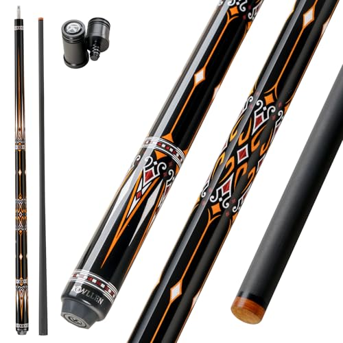 KONLLEN Carbon Fiber Pool Cue Stick 58-inch Professional Pool Sticks for Adults Full Carbon Technology Low Deflection Pool Cue Billiard Cues with 12.5mm Tip (Easy to Control, Pro Taper, Ultra-Smooth) - color: 012 yellow