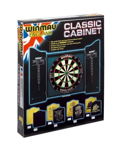 WINMAU Black Deluxe Dartboard Cabinet One Size 4000