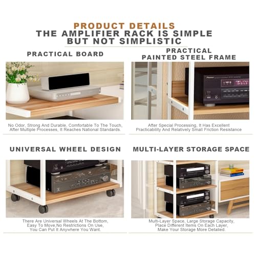 Corner Display Cabinet with Wheels, Media Stand & Audio Rack for Game Consoles, Stereo Storage, AV Tower, Modern Black Design(Black,50.1x40x70cm)