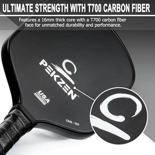 Limited Edition - PEKZEN Professional Pickleball Paddle Crafted with Japan T700 Carbon Fiber, Thermoformed Process with Minimalist Design - color: Moon White