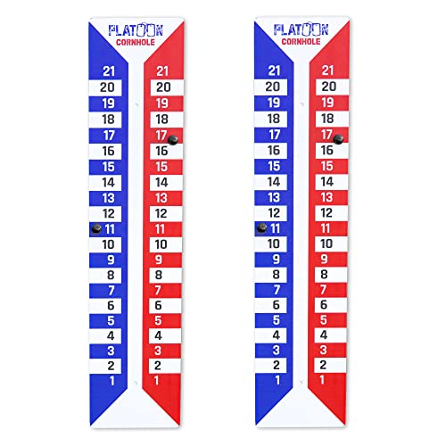 Play Platoon Cornhole Scoreboard Vertical Score Keeper Board & Accessories 4 Magnets, 4 Clothes Pin, PVC Tower Stand & Carry Bag Holder for Professional Corn Hole Bag Tournament - style: Scoreboard - 2 Pack